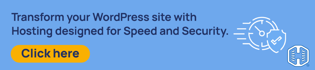 Strip Banner Text - Transform your WordPress site with Hosting designed for Speed and Security. [Get Started]