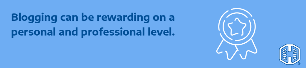 Strip Banner Text - Blogging can be rewarding on a personal and professional level
