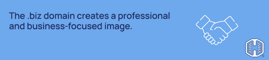 Strip Banner Text - The .biz domain creates a professional and business-focused image