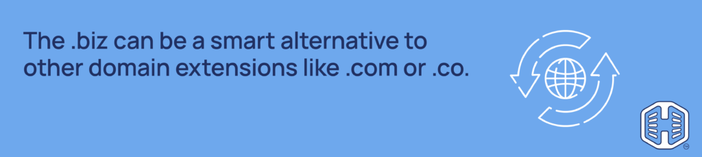 Strip Banner Text - The .biz can be a smart alternative to other domain extensions like .com or .co.