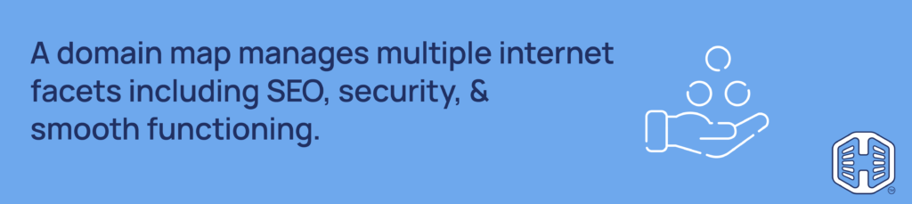 Strip Banner Text - A domain map manages multiple internet facets including SEO, security, & smooth functioning.