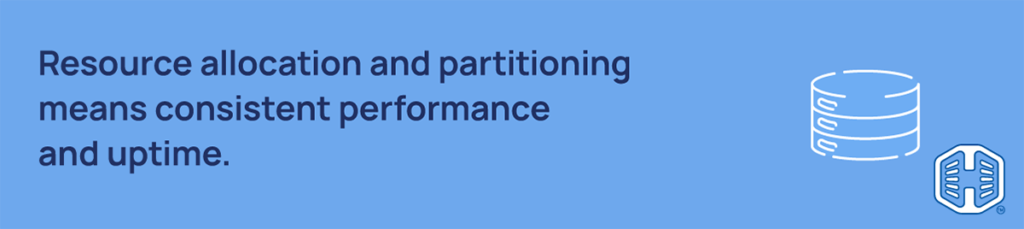 Strip Banner Text - Resource allocation and partitioning means consistent performance and uptime.