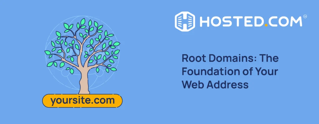 Hosted.com® Blog - What is a Root Domain? A Beginner’s Guide Header Text - What is a Root Domain: The Foundation of Your Web Address