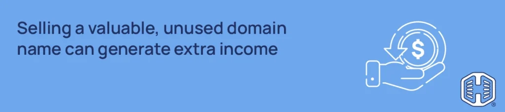 Strip Banner Text -Selling a valuable unused domain name can generate extra income