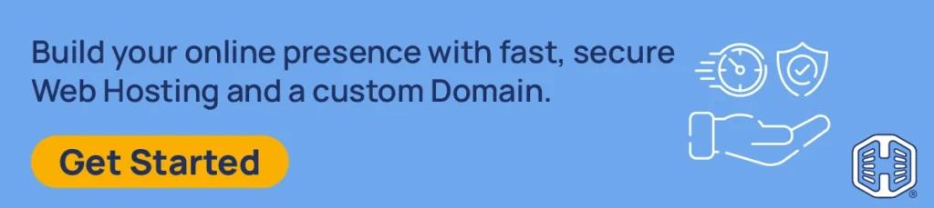 Strip Banner Text - Build your online presence with fast, secure Web Hosting and a custom Domain. [Get Started]