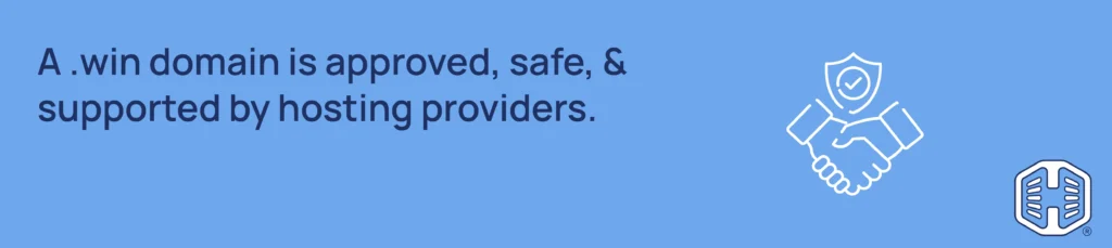 Strip Banner Text - A .win domain is approved, safe, & supported by hosting providers