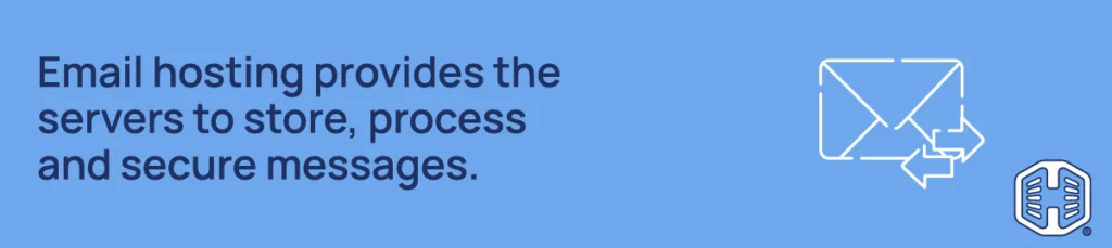 Email hosting provides the servers to store, process and secure messages