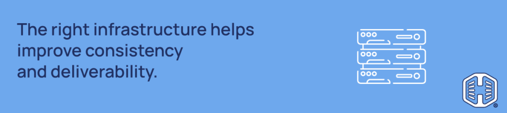 The right infrastructure helps improve consistency & deliverability
