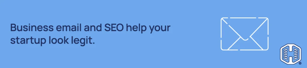 Strip Banner Text -Business email and SEO help your startup look legit