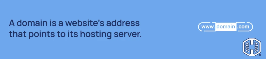 Strip Banner Text - A domain is a website’s address that points to its hosting server
