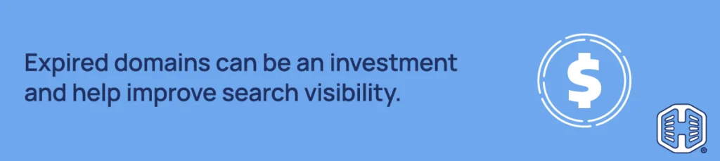 Strip Banner Text - Expired domains can be an investment & help improve search visibility.