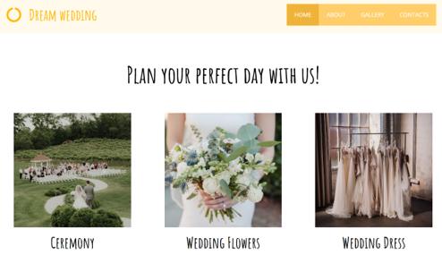 Dream Wedding Templated from the Hosted.com® Website Builder Dream Wedding Templated from the Hosted.com® Website Builder