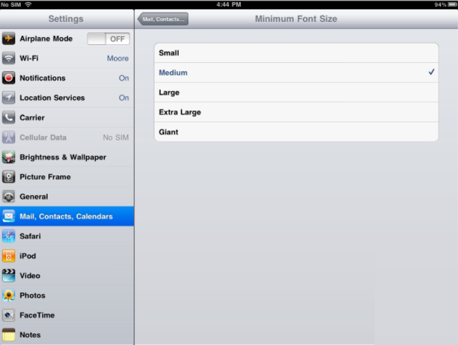 How To Configure iPad Email Settings - Adjust Font Size Configure iPad Email Settings - Adjust Font Size