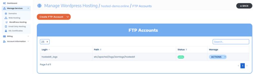 Setup FTP Accounts