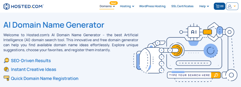 How To Start A Food Blog - Hosted.com®'s AI Domain Name Generator Tool