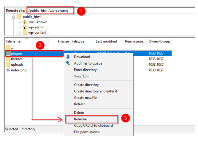 Fix Error Establishing A Database Connection in WordPress - Rename Plugins Folder Using FileZilla Fix Error Establishing A Database Connection in WordPress - Rename Plugins Folder Using FileZilla