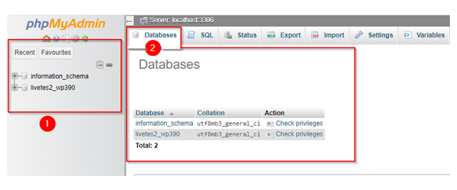 Fix Error Establishing A Database Connection in WordPress - Select Database in phpMyAdmin Fix Error Establishing A Database Connection in WordPress - Select Database in phpMyAdmin