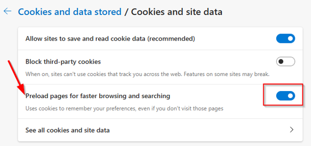 Fix ERR_NAME_NOT_RESOLVED Error - Disable Preload Page Settings in Edge
