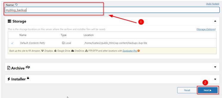 How to Export A WordPress Site - Name Your Package Export A WordPress Site - Name Your Package