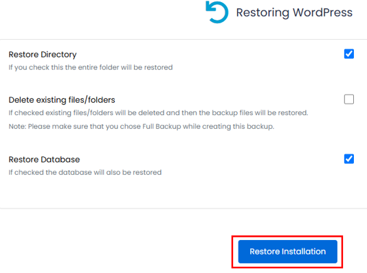 Restore WordPress from a Backup - Restore WordPress Installation