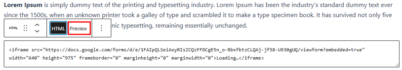 How To Embed A Google Form In WordPress - Preview Google Form Embed A Google Form In WordPress - Preview Google Form