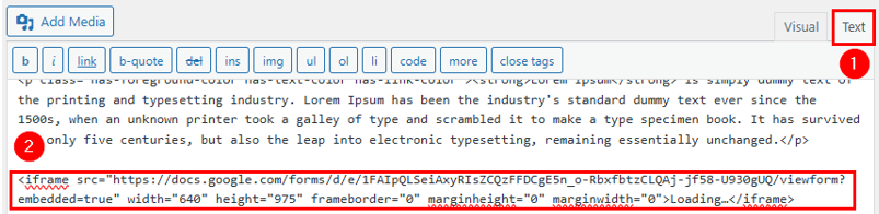 How To Embed A Google Form In WordPress - Embed Google Form in WordPress Classic Editor Embed A Google Form In WordPress - Embed Google Form in WordPress Classic Editor