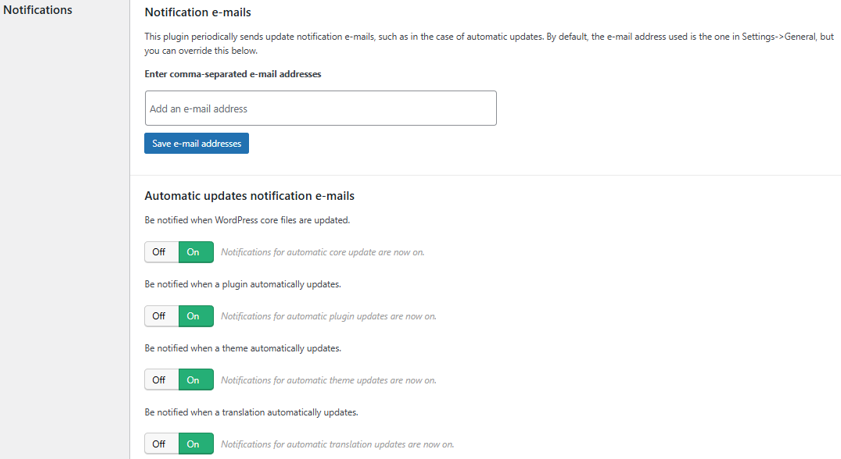 WordPress Automatic Updates: How to Manage & Best Practices - Enable Email Notifications WordPress Automatic Updates - Enable Email Notifications