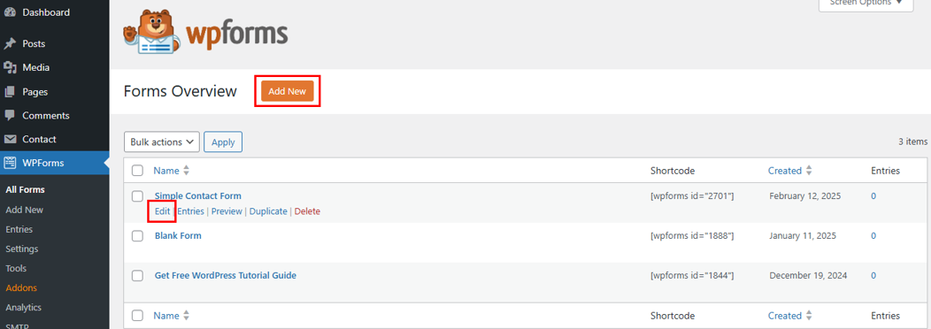 How To Prevent WordPress Contact Form Spam 8 Proven Tips - Create or Edit WPForm Prevent WordPress Contact Form Spam - Create or Edit WPForm