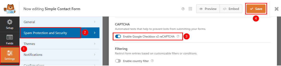 How To Prevent WordPress Contact Form Spam 8 Proven Tips - Enable Google reCAPTCHA Prevent WordPress Contact Form Spam - Enable Google reCAPTCHA