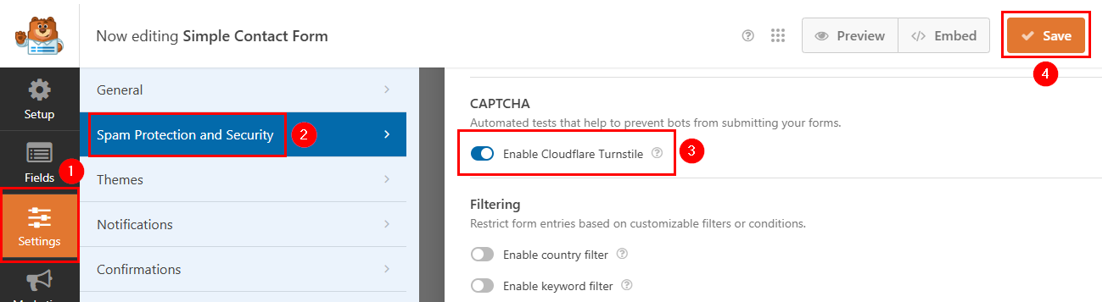 How To Prevent WordPress Contact Form Spam 8 Proven Tips - Activate Turnstile in WPForms Prevent WordPress Contact Form Spam - Activate Turnstile in WPForms