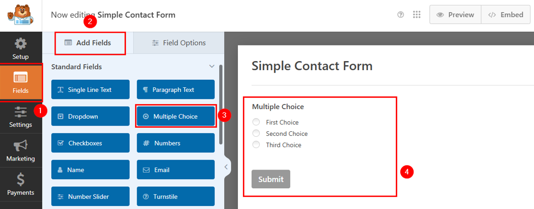 How To Prevent WordPress Contact Form Spam 8 Proven Tips - Add Multiple Choice Field Prevent WordPress Contact Form Spam - Add Multiple Choice Field