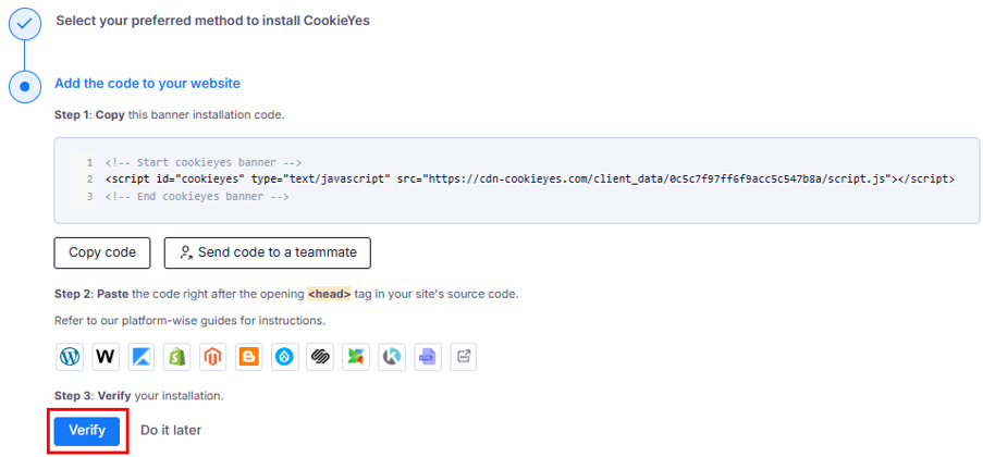 Add A GDPR Cookie Popup In WordPress - Access CookieYes Dashboard