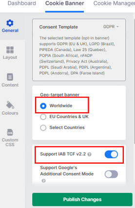 Add A GDPR Cookie Popup In WordPress - Update Advanced General Settings