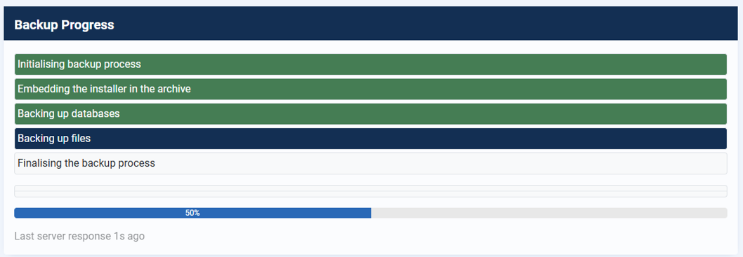 Migrate Your Website From Joomla To WordPress - Backup in Progress