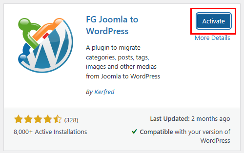 Migrate Your Website From Joomla To WordPress - Activate FG Joomla to WordPress Plugin