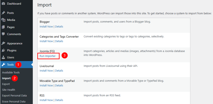 Migrate Your Website From Joomla To WordPress - Run Joomla Importer