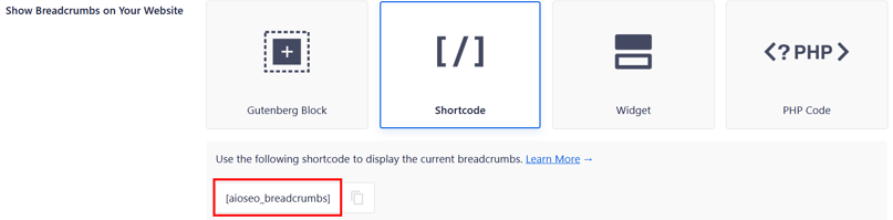 WordPress Breadcrumbs: How To Add & Display Them On Your Site - Use AIOSEO’s shortcode to Add Breadcrumbs WordPress Breadcrumbs - Use AIOSEO’s shortcode to Add Breadcrumbs