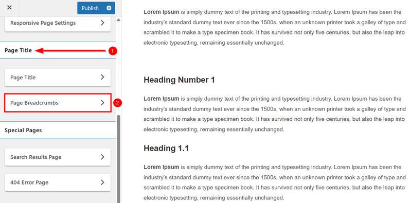 WordPress Breadcrumbs: How To Add & Display Them On Your Site - Open Page Breadcrumbs Settings in Theme Customizer WordPress Breadcrumbs - Open Page Breadcrumbs Settings in Theme Customizer
