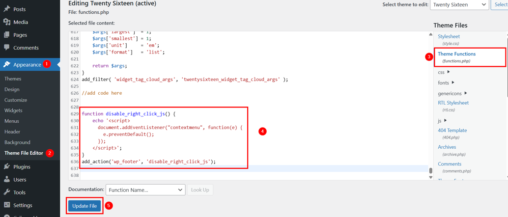 How To Disable Right Click On Your WordPress Website - Disable Right Click by Editing functions.php File Disable Right Click On Your WordPress Website - Disable Right Click by Editing functions.php File