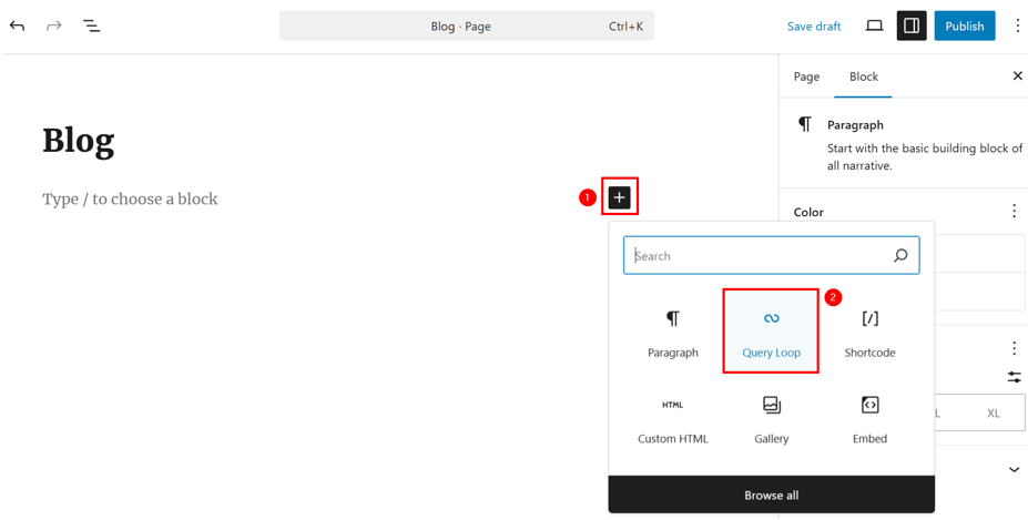 How To Add A Separate WordPress Blog Page For Posts - Insert Query Loop Block Add A WordPress Blog Page For Posts - Insert Query Loop Block