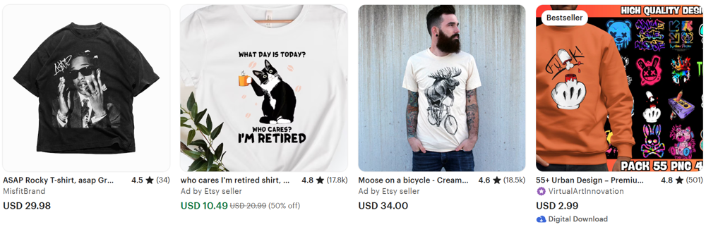 How To Start An Online T-Shirt Business - Etsy Website