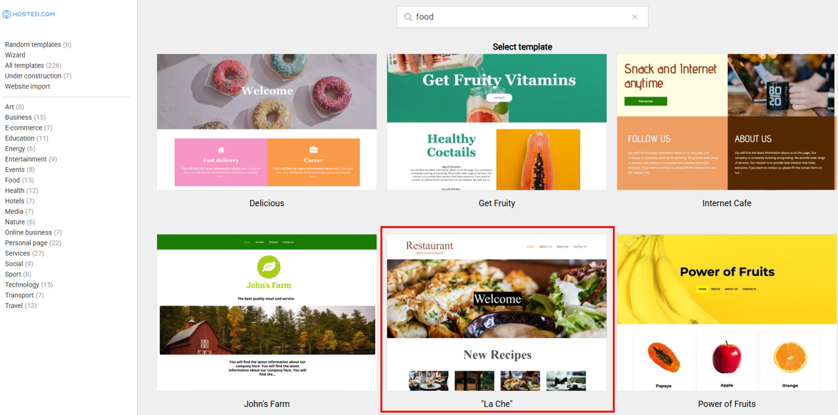 How To Start A Food Blog - Choose Food Blog Template