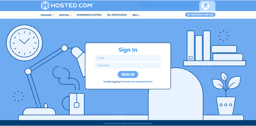 Two-Factor Authentication (2FA) - Hosted.com's Login Page